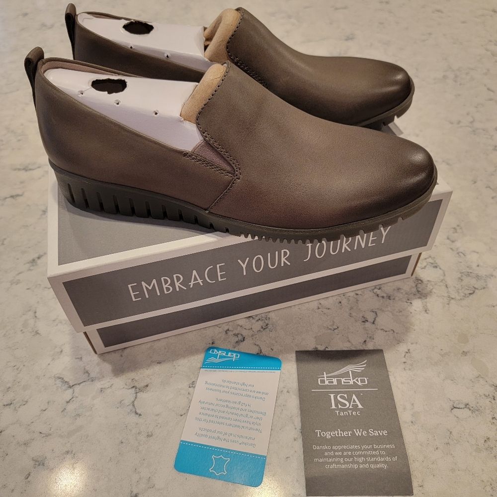 Dansko Linley Loafers - Leather, Slip-Ons (For Women) Grey Size 7